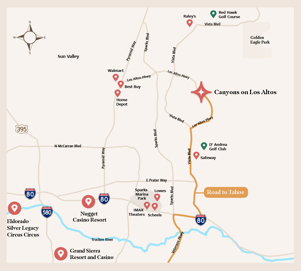 The Canyons on Los Altos Map