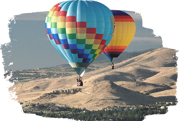 Hot Air Ballon in the Sky over Sparks Nevada