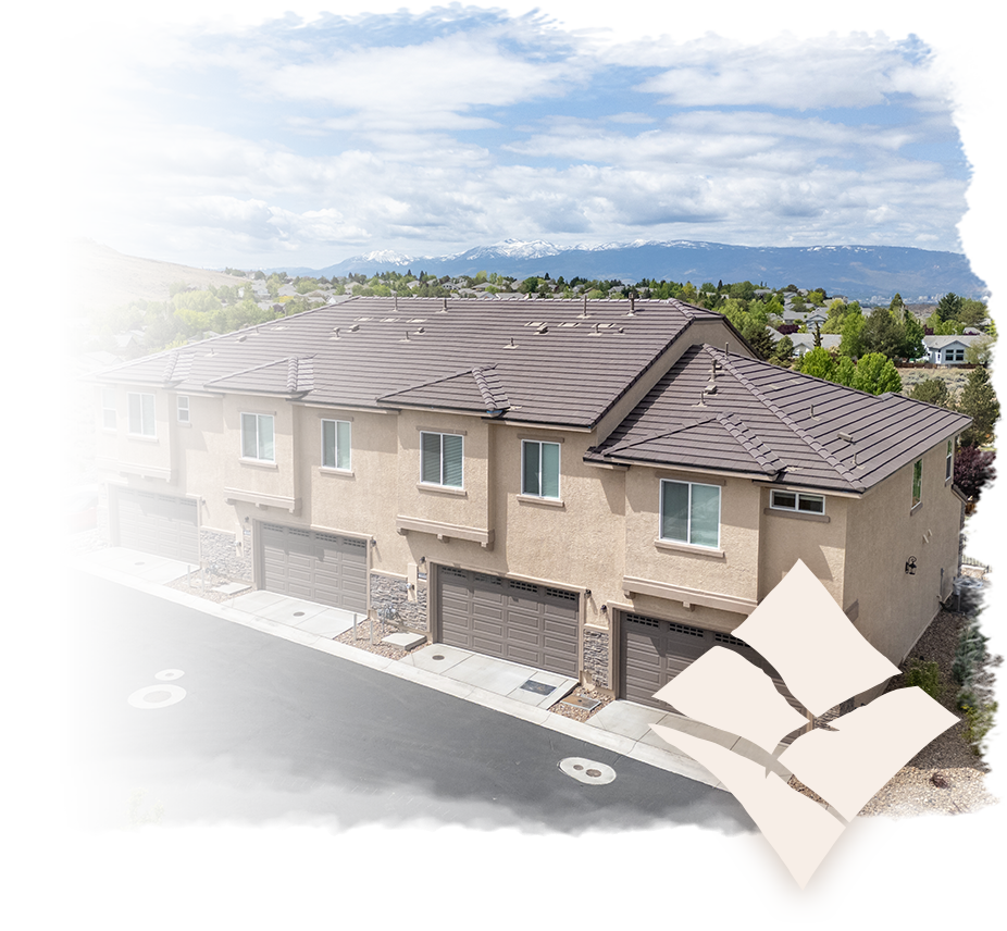 The Canyons on Los Altos Luxury Townhomes Arial View of three condos