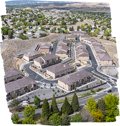 The Canyons on Los Altos Luxury Townhomes Arial View