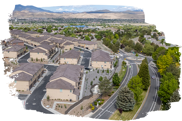 The Canyons on Los Altos Luxury Townhomes Arial View