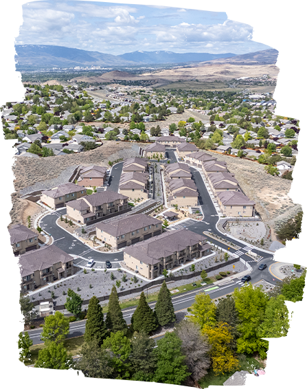 The Canyons on Los Altos Luxury Townhomes Arial View